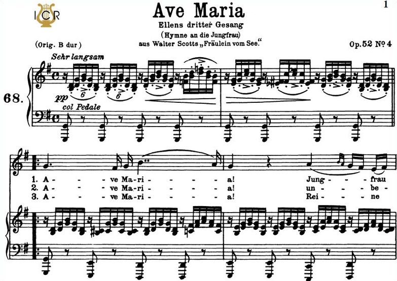 Ave Maria, "Ellens Gesang III", D. 839,.Low Voice ...
