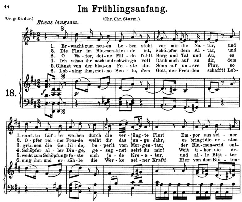 Im Frühlingsanfang K.497, Low Voice in D Major. W....