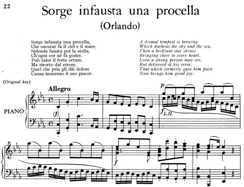 Sorge infausta una procella, Aria for Contralto in...