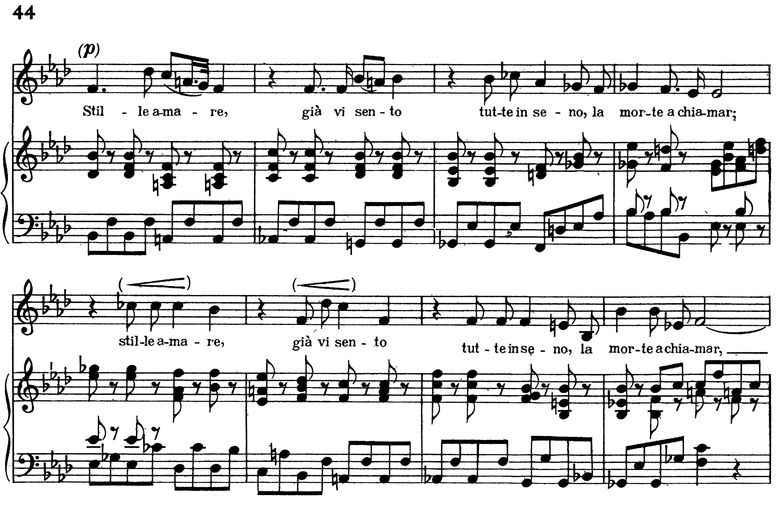 Stille amare, Recitative and Aria for Contralto in...