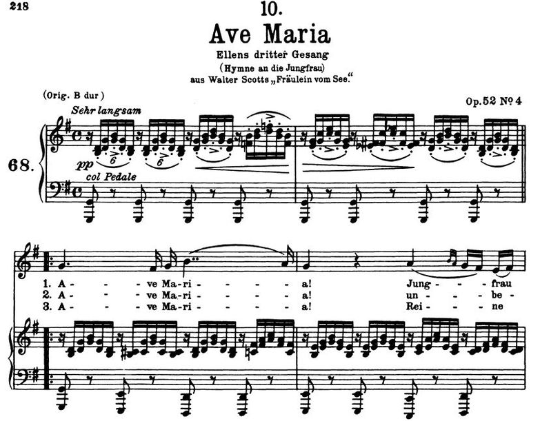 Ave Maria, "Ellens Gesang III", D. 839,.Low Voice ...