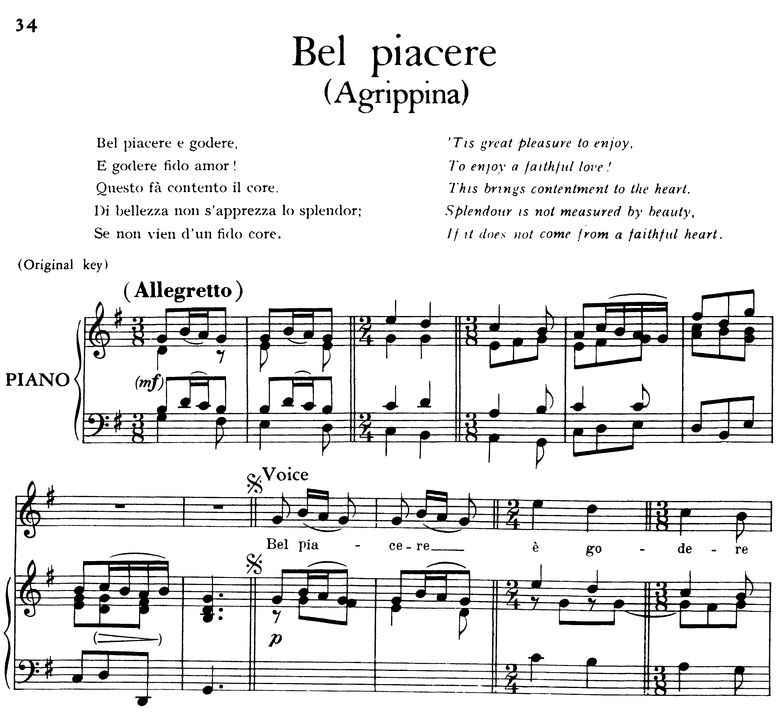 Bel piacere: Soprano Aria (Agrippina) in G Major, ...