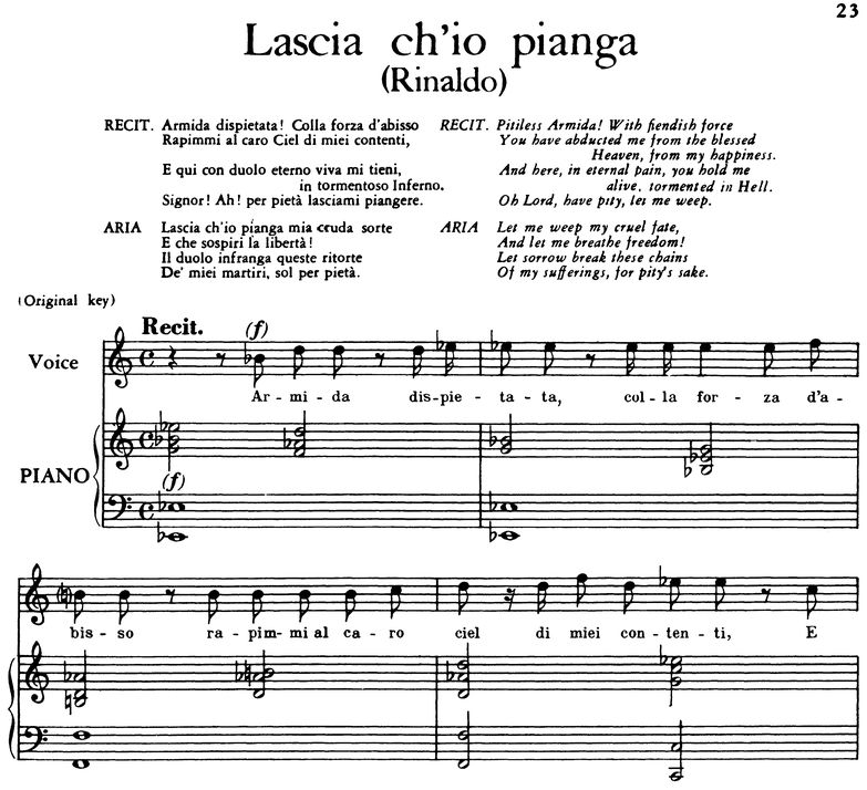 Lascia ch'io pianga: Soprano Aria in F Major (Rina...