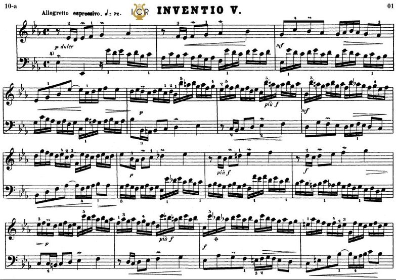 Invention No.5 in E-Flat Major BWV 776, J.S. Bach....