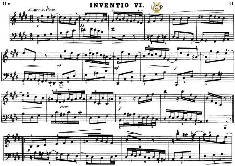 Invention No.6 in E Major, BWV 777, J.S. Bach. Bis...