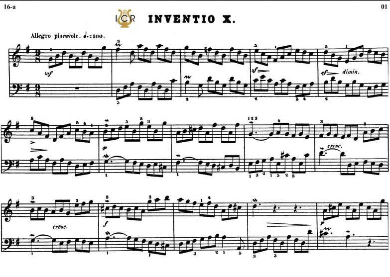 Invention No.10 in G Major BWV 781, J.S. Bach. Bis...
