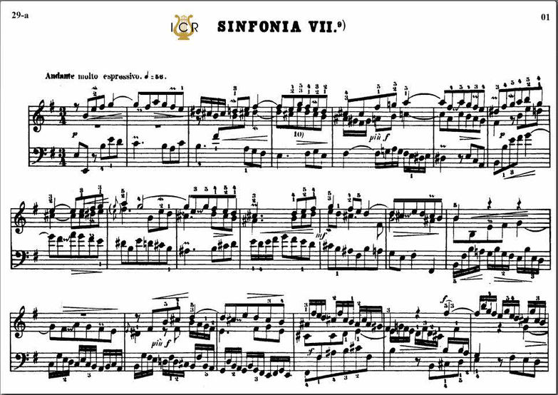 Sinfonia No.7 in E minor, BWV 793, J.S. Bach. Bisc...