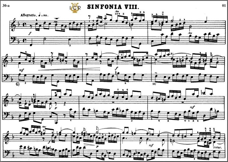 Sinfonia No.8 in F Major, BWV 794, J.S. Bach. Bisc...