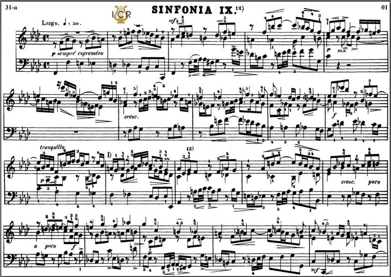 Sinfonia No.9 in F minor, BWV 795, J.S. Bach. Bisc...
