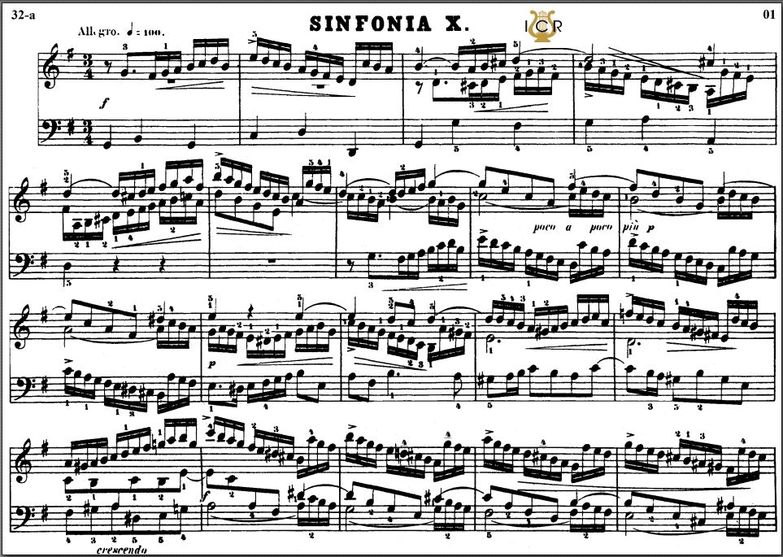 Sinfonia No.10 in G Major, BWV 796, J.S. Bach. Bis...