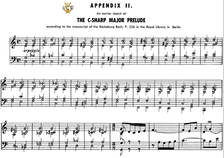 Appendix 2, Sketch C-Sharp Major Prelude, J.S.Bach...