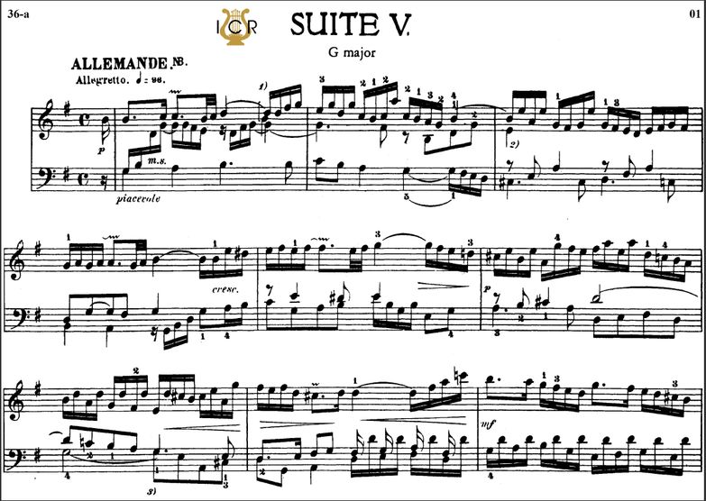 French Suite No.5 in G Major BWV 816, J.S.Bach, Bi...
