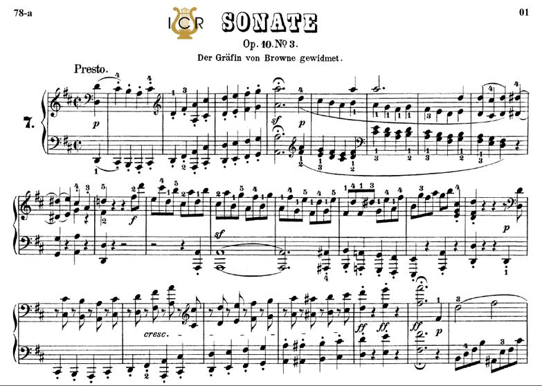 Piano Sonata No.7, Op.10 No.3 in D Major, L.V.Beet...