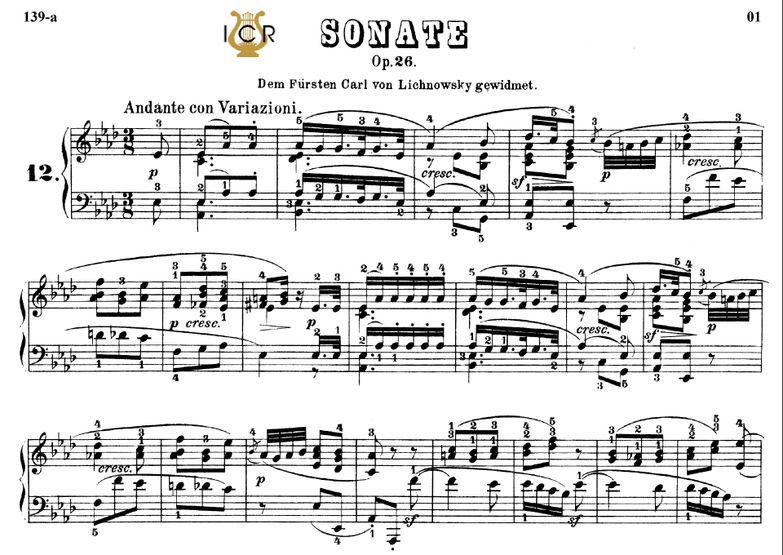 Piano Sonata No.12, Op.26 in A-Flat Major, L.V.Bee...
