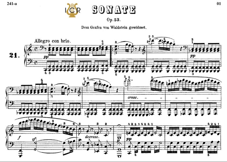 Piano Sonata No.21, Op.53 in C Major, «Waldstein»,...