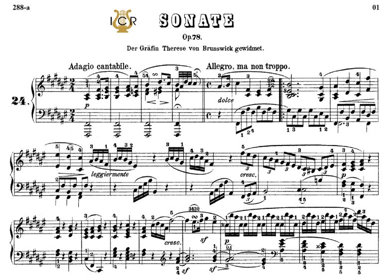 Piano Sonata No.24, Op.78 in F-Sharp Major "A Thér...