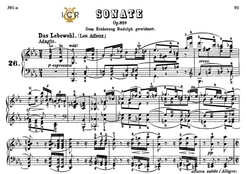 Piano Sonata No.26, Op.81-a in E-Flat Major, «Les ...