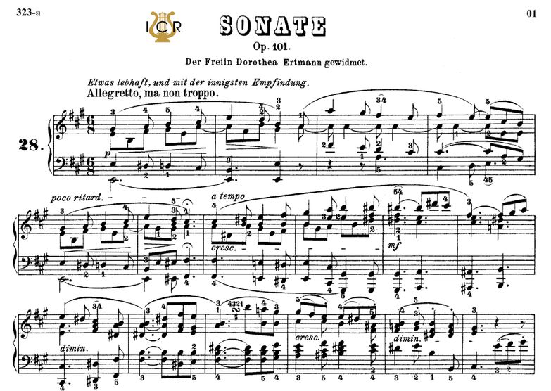 Piano Sonata No.28, Op.101 in E Major, L.V.Beethov...