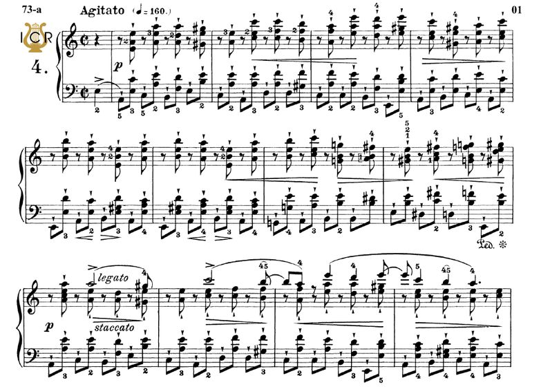 Etude Op.25 No.4 in A minor, Ed.Peters (Scholtz), ...