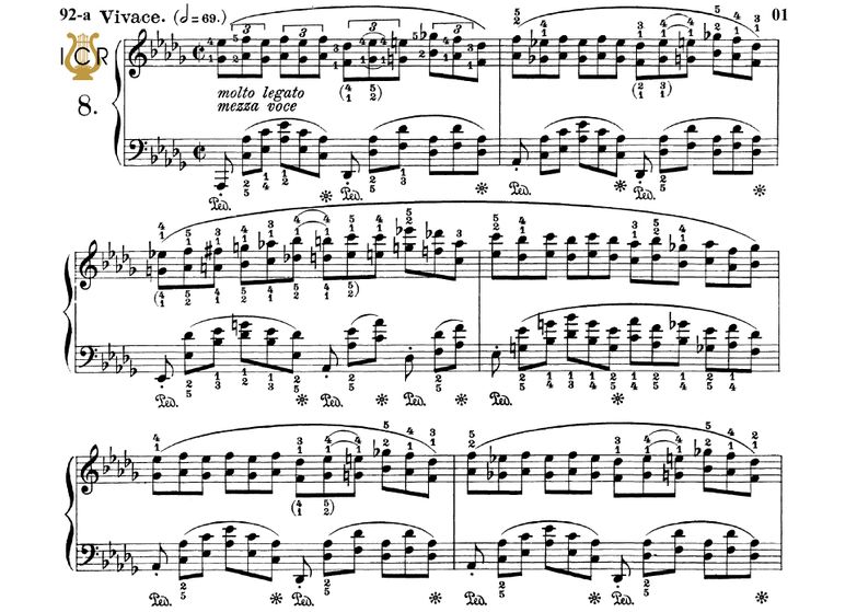 Etude Op.25 No.8 in D-Flat Major (Sixths), Ed.Pete...