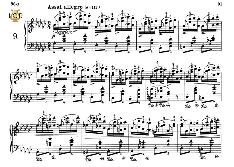 Etude Op.25 No.9 in G-Flat Major, Ed.Peters (Schol...