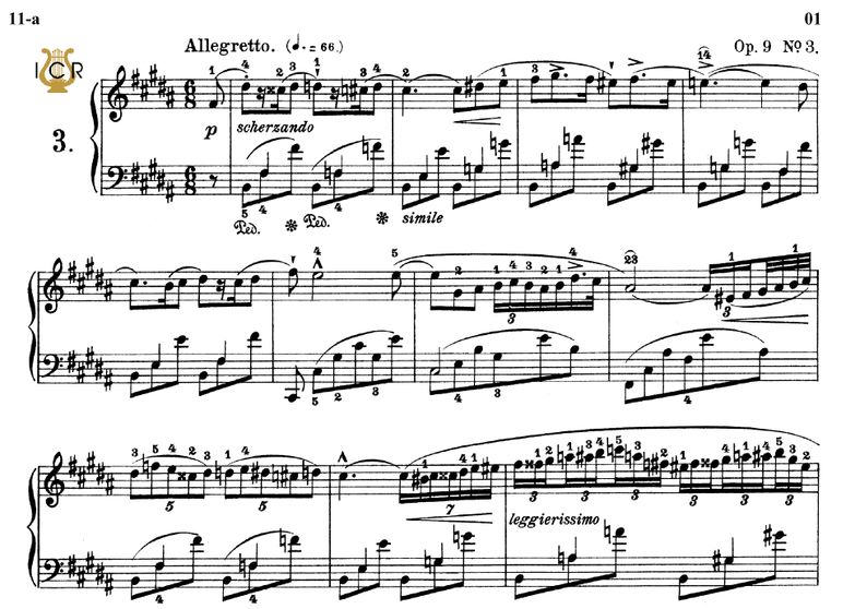 Nocturne No.3, Op.9 No.3 in B Major, F. Chopin, Ed...