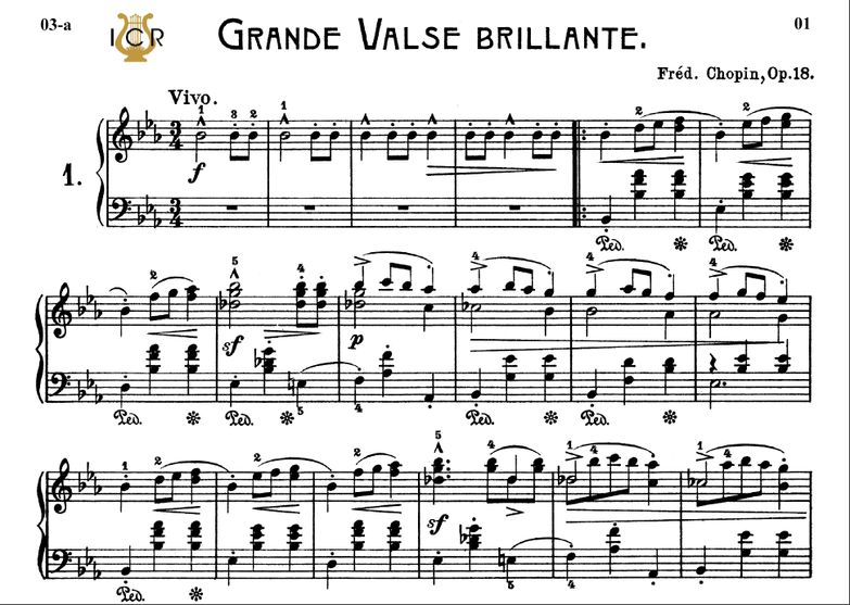 Waltz No.1, Op.18 in E-Flat Major, F. Chopin, Ed.P...