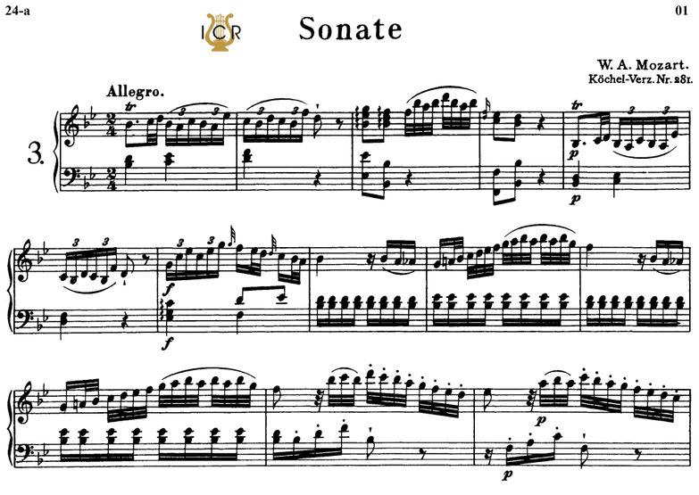 Piano Sonata No.3, K.281 in B-Flat Major, W.A Moza...