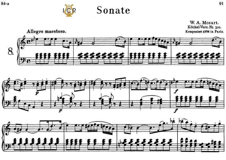 Piano Sonata No.8, K.310 in A minor, W.A Mozart, B...