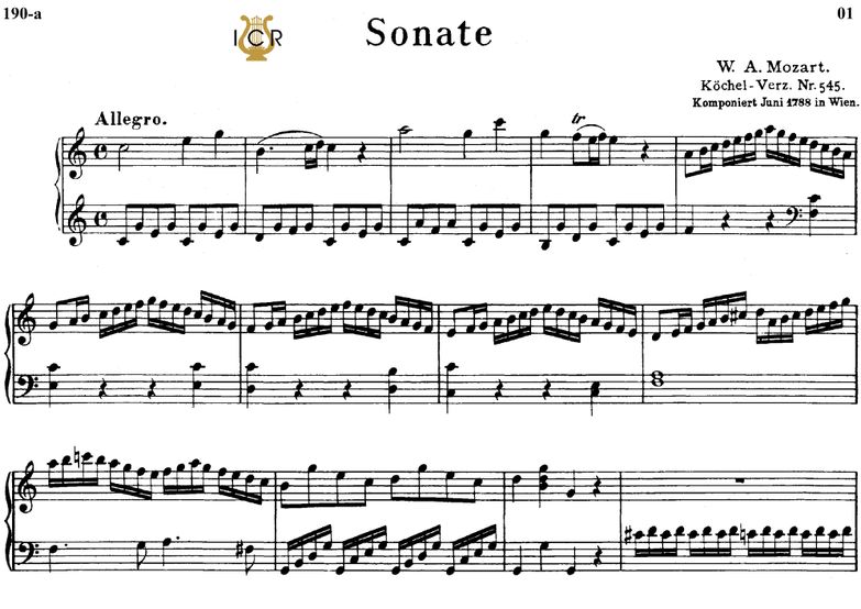 Piano Sonata No.16, K.545 in C Major, W.A Mozart, ...