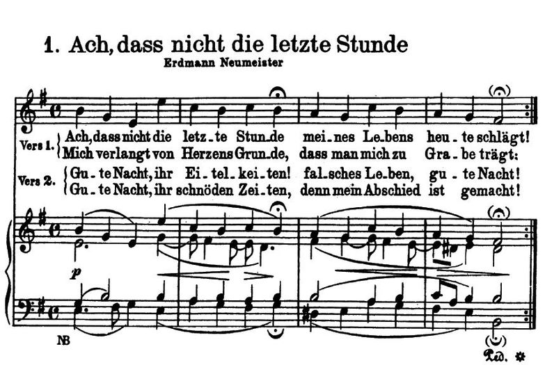 Ach das nicht die letzte Stunde BWV 439, High Voic...