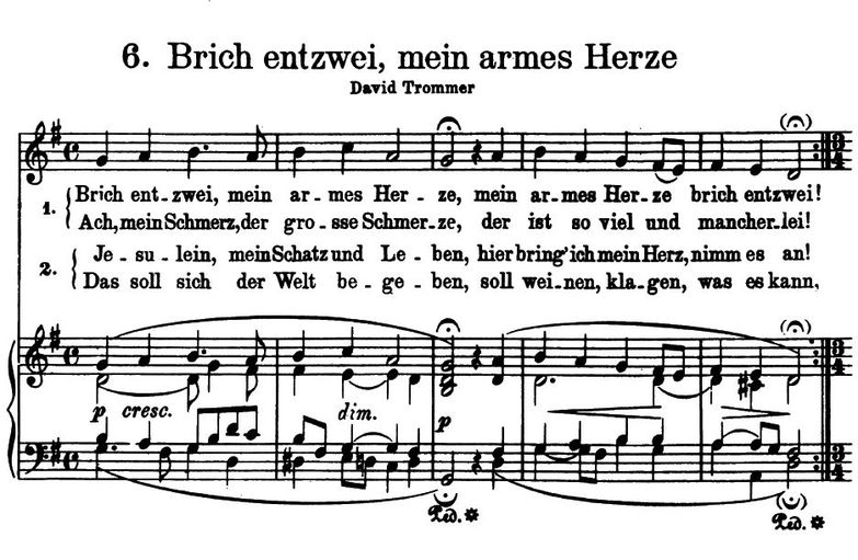 Brich entzwei,  mein armes Herze BWV 444, High Voi...