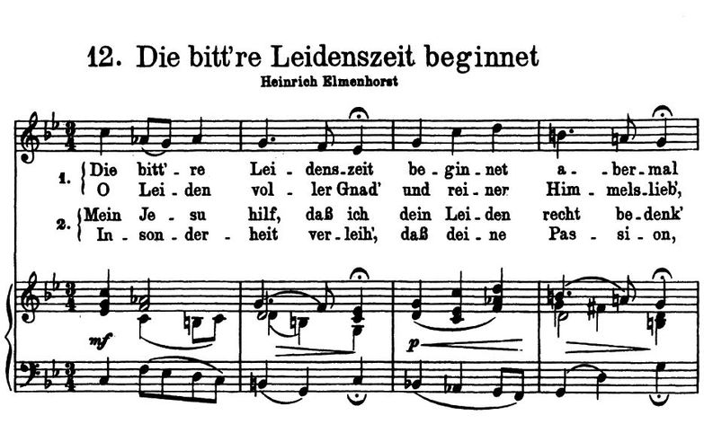 Die bitt're Leidenzeit beginnet BWV 450, Schemelli...