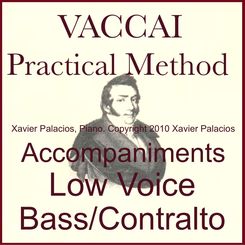 Vaccai Accompaniments for Low Voice (Bass/Contralt...