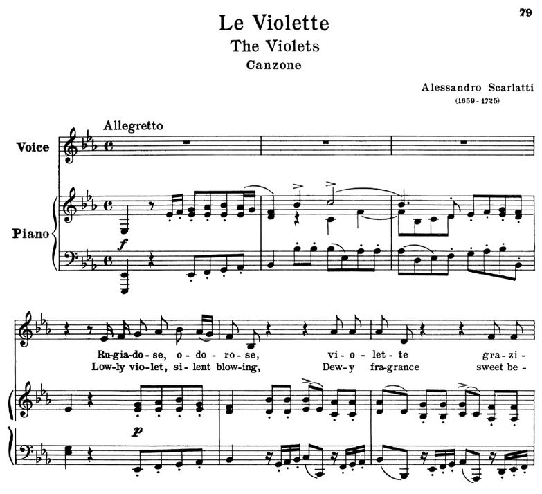Le violette, Low Voice in E-Flat Major, A.Scarlatt...