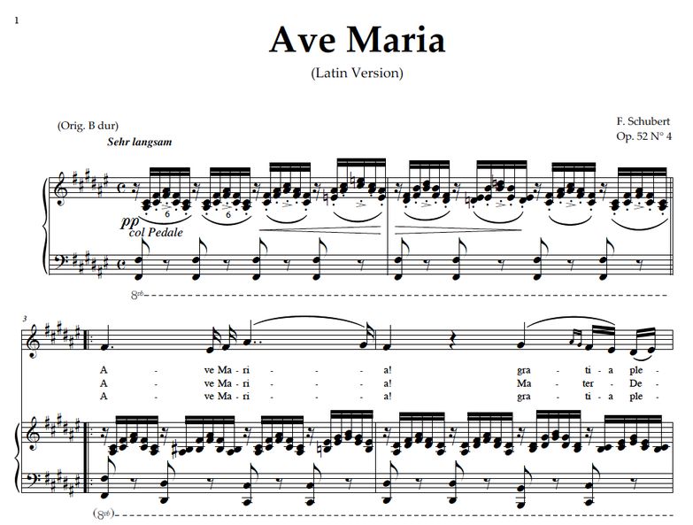Ave Maria, D. 839 Transposition in F Sharp Major (...