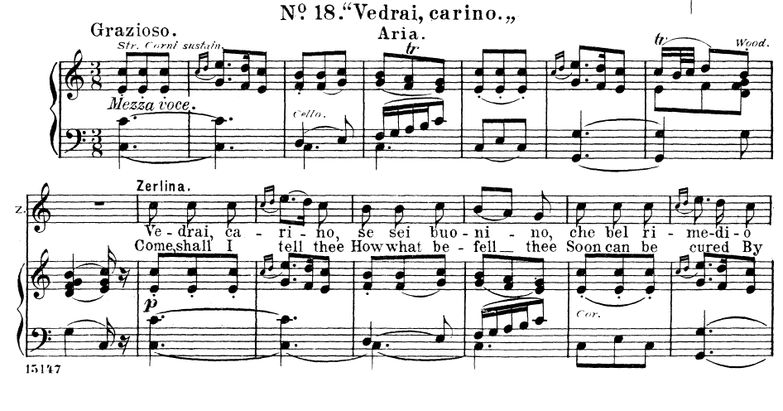 Vedrai carino (Aria for Soprano/Mezzo). W.A.Mozart...