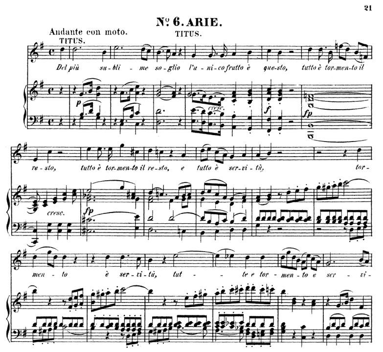 Del piu sublime soglio (Tenor Aria). W.A.Mozart: L...