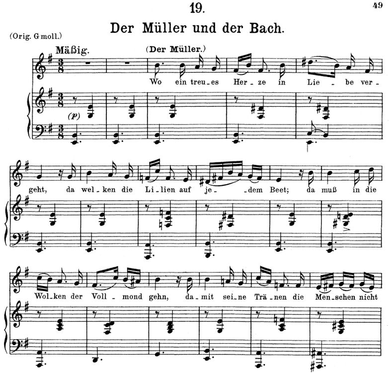 Der Müller und der Bach, D.795-19 in E Minor. F. S...