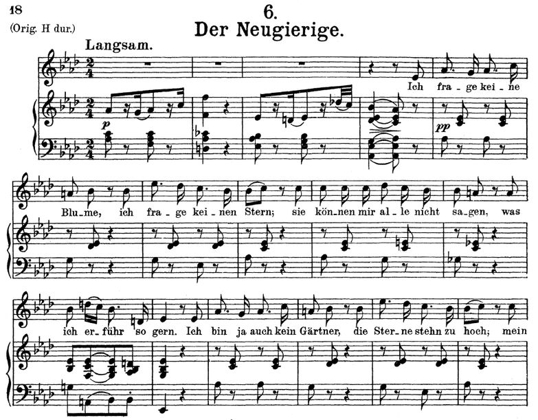 Der Neugierige, D.795-6 in A Flat Major. F. Schube...