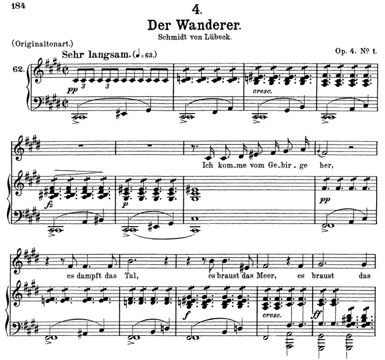 Der Wanderer D.493 in C Sharp Minor. F. Schubert. ...