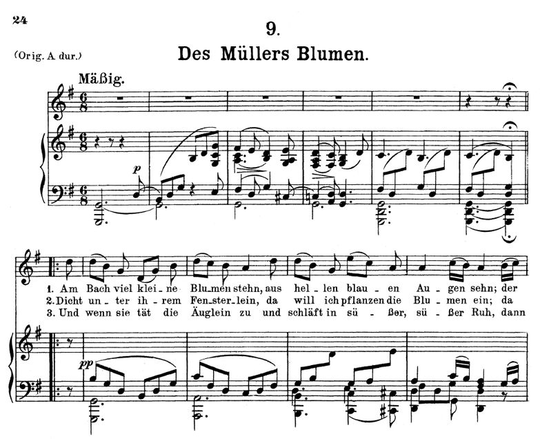 Des Müller's Blumen D.795-9 in G Major. F. Schuber...