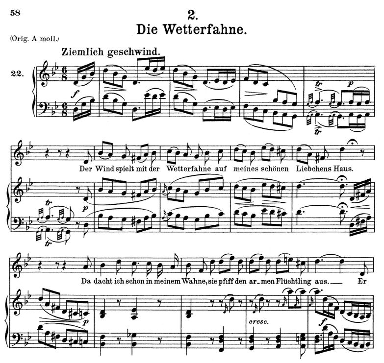 Die Wetterfahne D.911-2 in G Minor. F. Schubert (W...