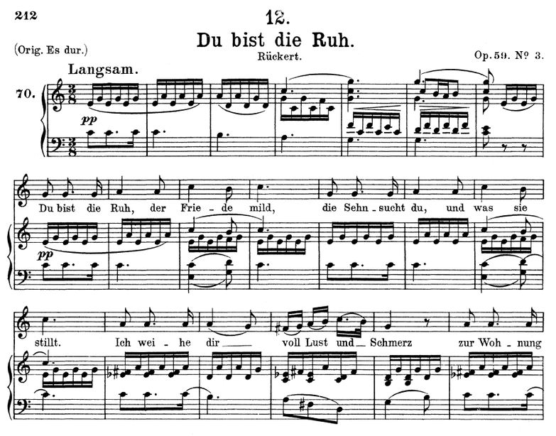 Du bist die Ruh D.776 in C Major. F. Schubert. Vol...
