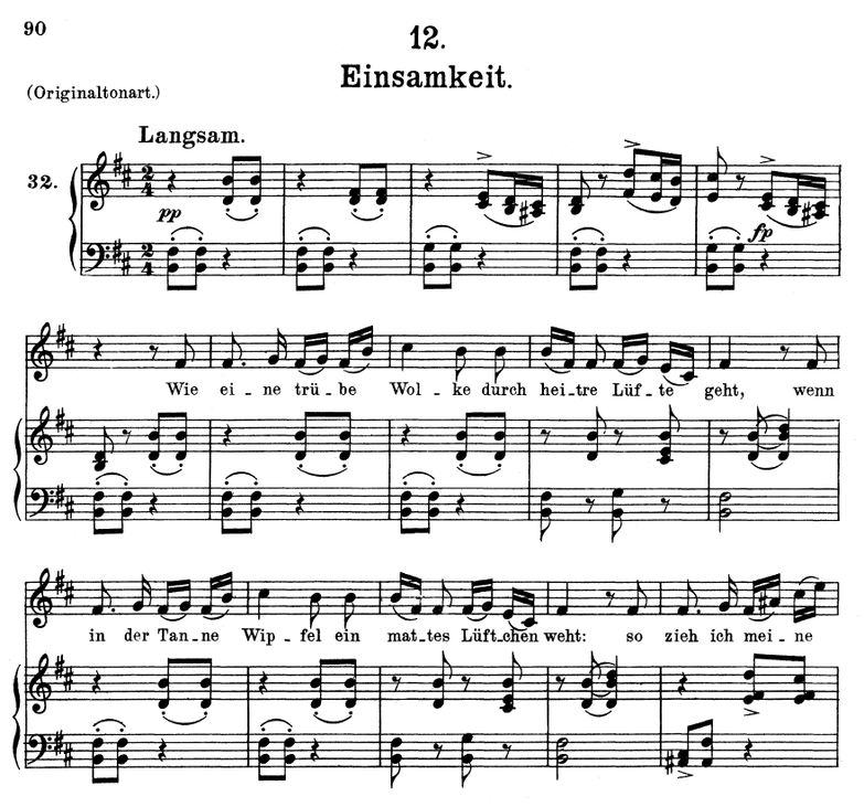 Einsamkeit D.911-12 in B Minor. F. Schubert (Winte...
