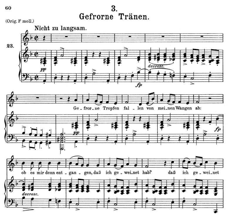 Gefrorne Tränen D.911-3 in D Minor. F. Schubert (W...
