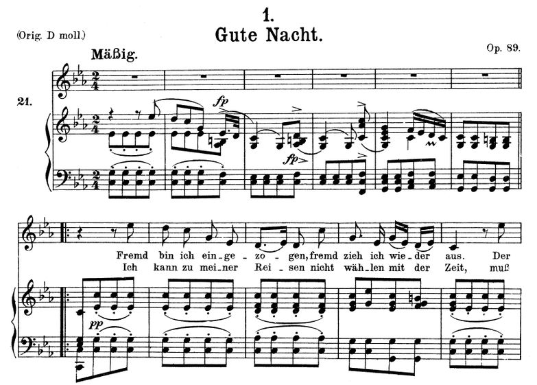 Gute Nacht D.911-1 in C Minor. F. Schubert (Winter...