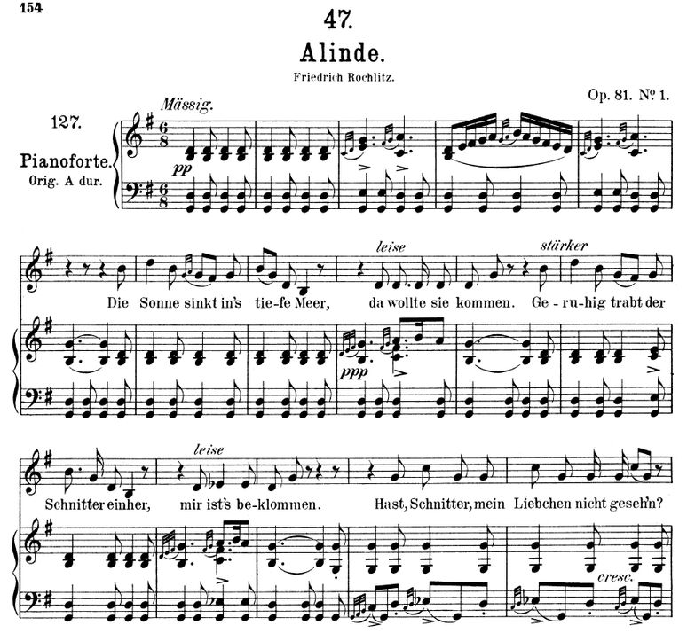 Alinde D.904 in G Major. F. Schubert. Vol I. Peter...