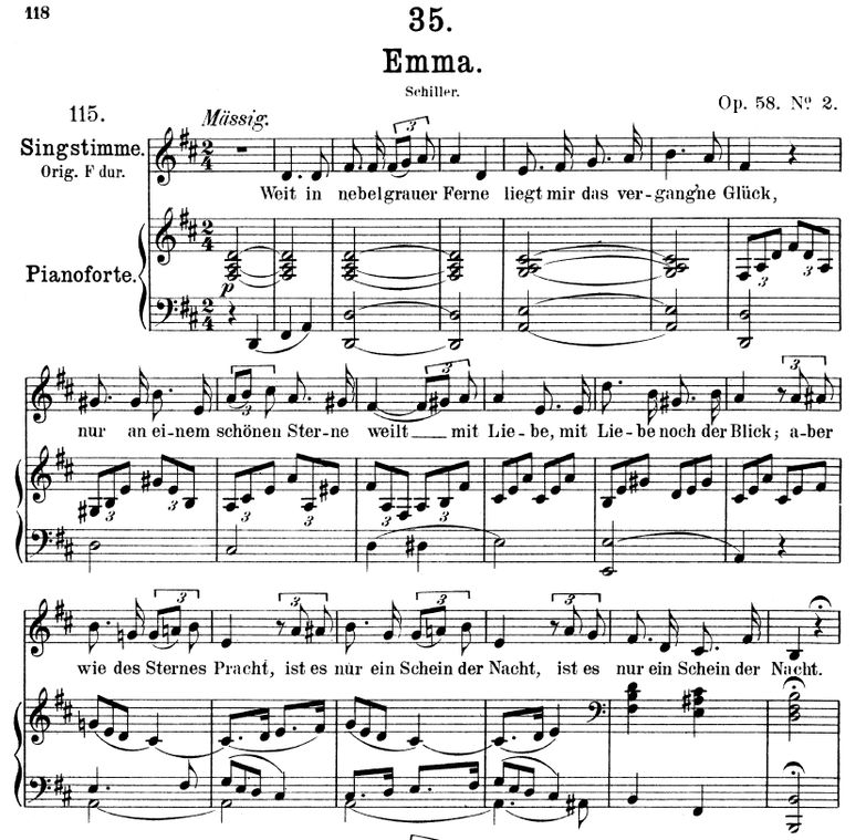 An Emma D.113 in D Major. F. Schubert. Vol II. Pet...