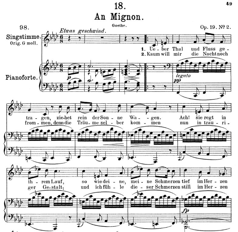 An Mignon D.161 in F Minor. F. Schubert. Vol II. P...